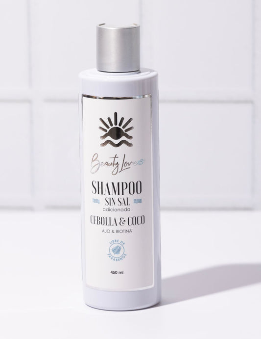 Shampoo sin sal  Con 4 activos naturales que son una intensa combinación para evitar la caída del cabello y mejorar su crecimiento.